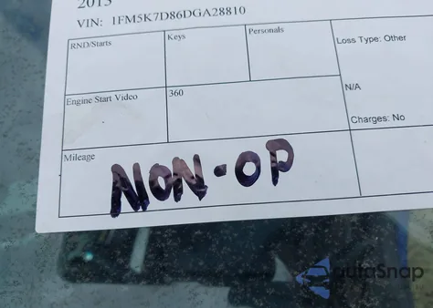 2013 Ford Explorer Xlt из США, поврежденный, VIN 1FM5K7D86DGA28810